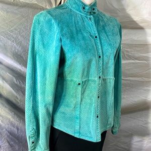 EUC Jamie Sadok Women’s Perforated Suede Racer Moto Style Jacket Small